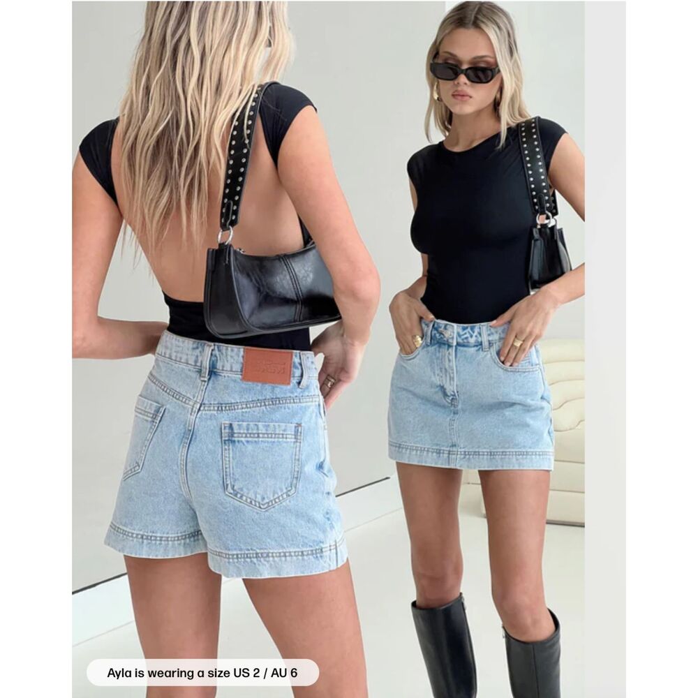 Princess Polly Light Blue Denim Shorts